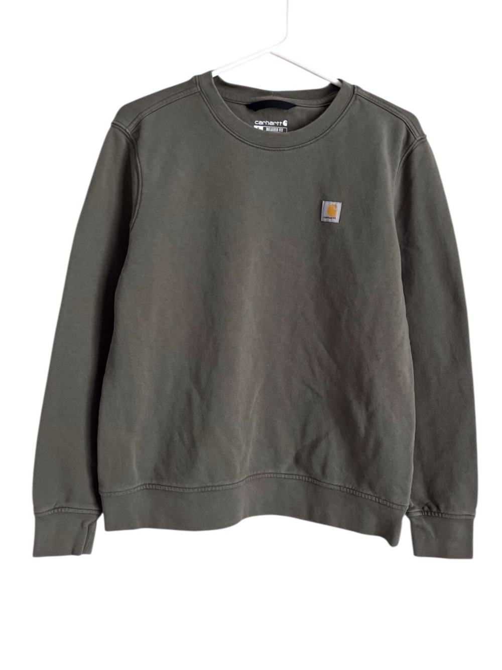 Carhartt Womens Crewneck Sweatshirt Olive Green Relaxed Outdoor Streetwear Small